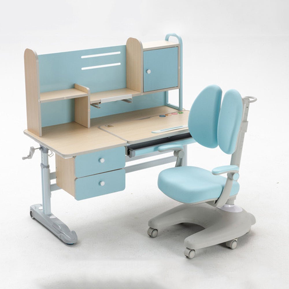 Height Adjustable Children Kids Ergonomic Study Desk Chair Set 120cm Blue AU - Cosy Abode
