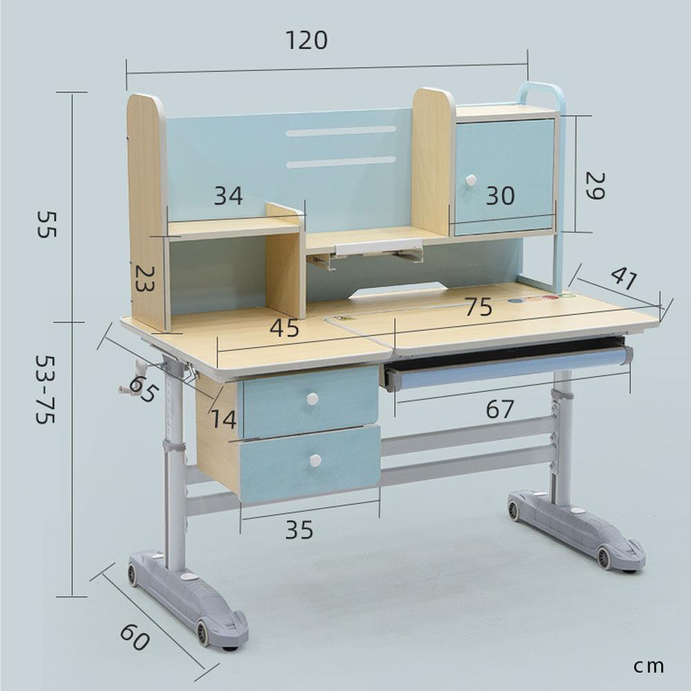 Height Adjustable Children Kids Ergonomic Study Desk Chair Set 120cm Blue AU - Cosy Abode
