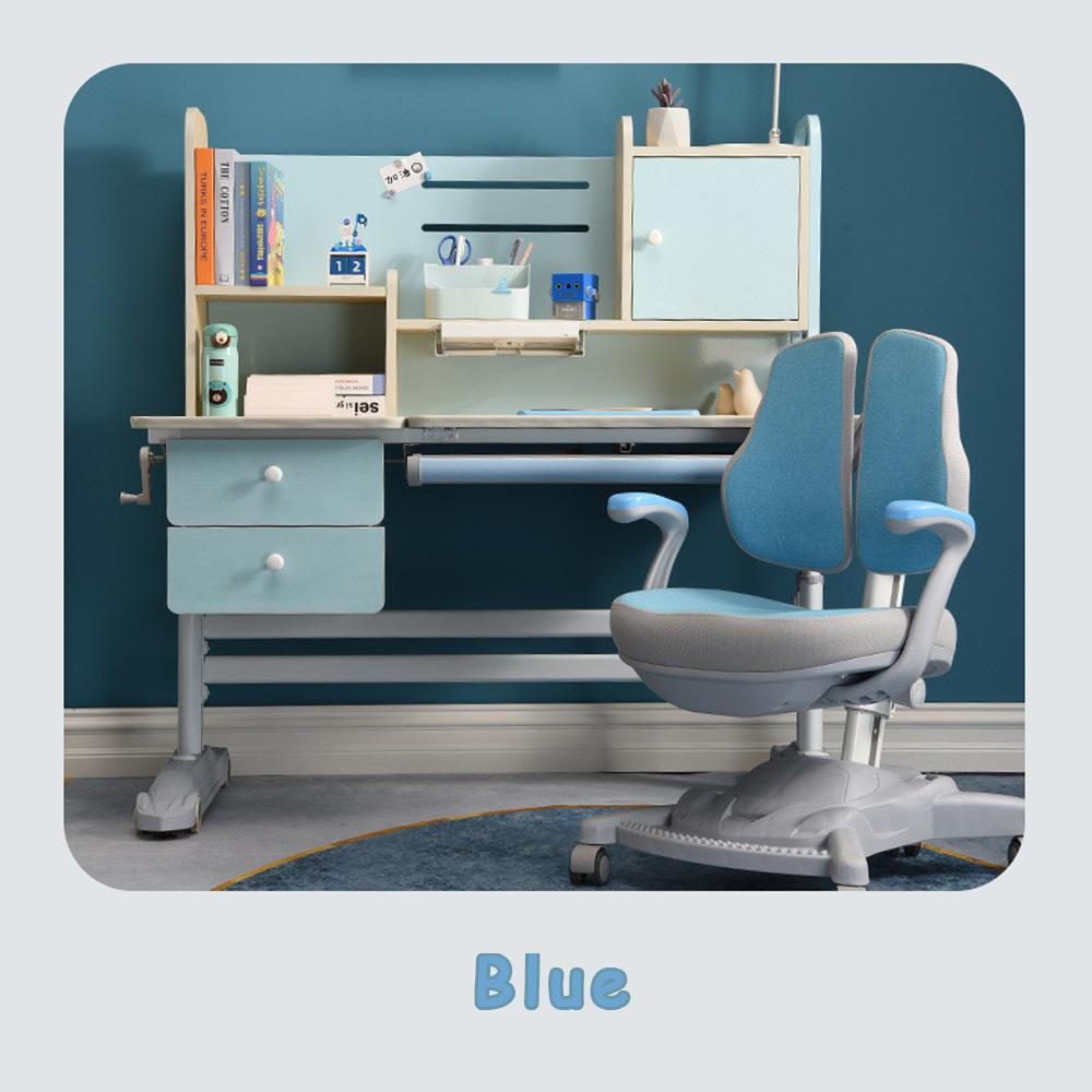 Height Adjustable Children Kids Ergonomic Study Desk Chair Set 120cm Blue AU - Cosy Abode