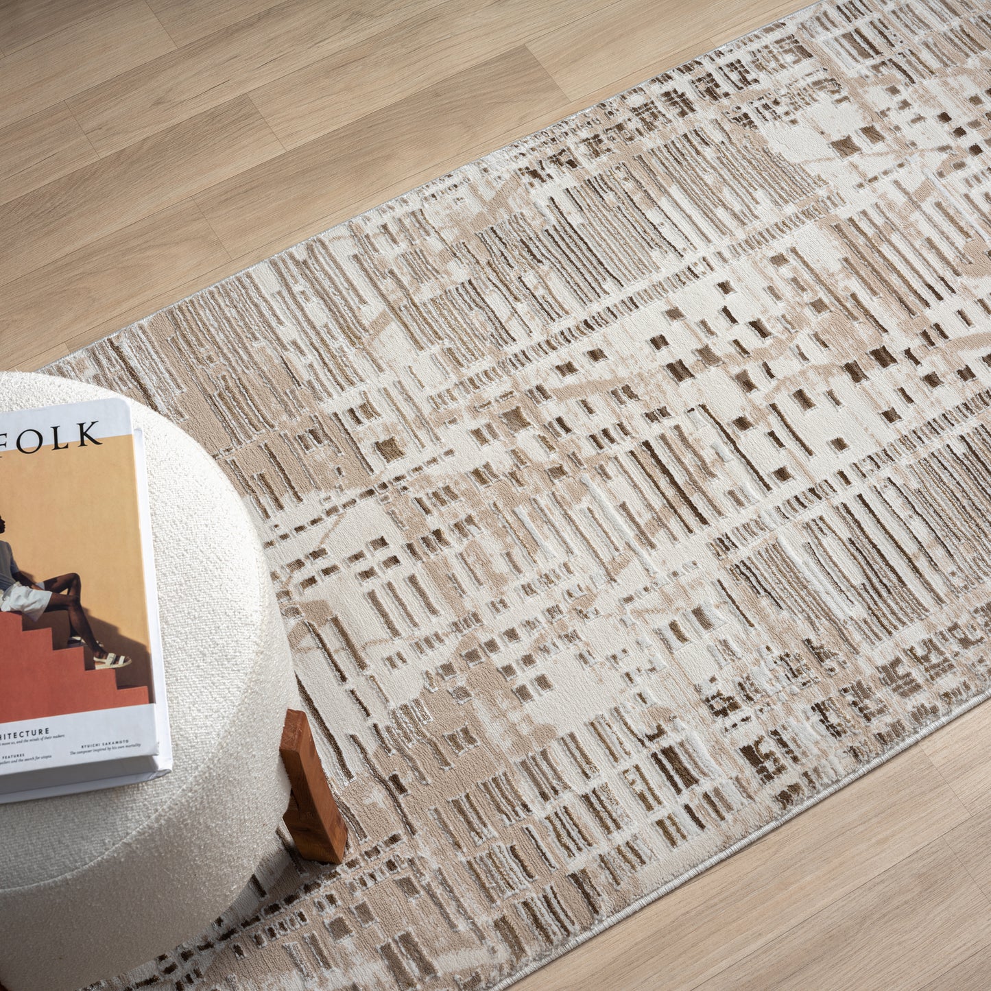 Grande Jacquard Rug - Taupe - 240x330 - Cosy Abode