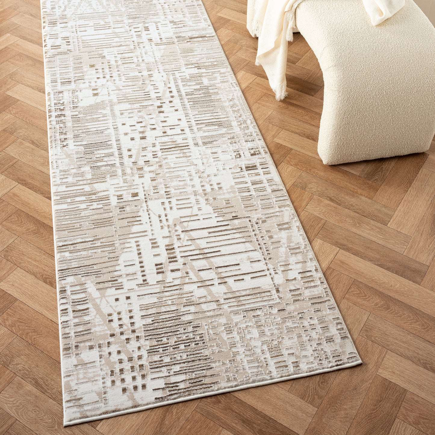 Grande Jacquard Rug - Taupe - 240x330 - Cosy Abode