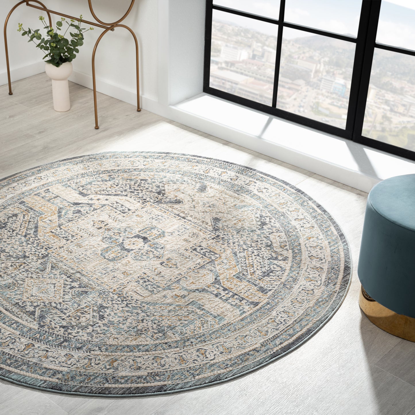 Aubre Contemporary Area Rug - Charcoal - 300x400 - Cosy Abode
