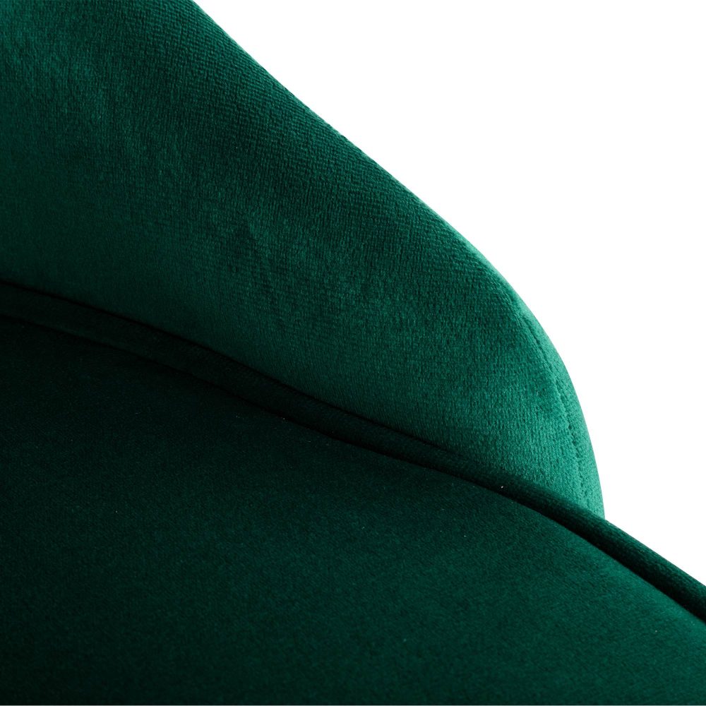 Viva Forever Set of 2 Green Velvet Dining Chairs-Art Deco Design with Gold Metal Legs - Cosy Abode
