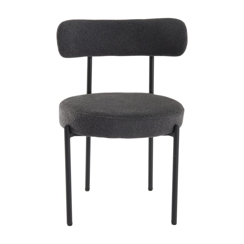 Charcoal Chic Boucle Elsa Dining Chairs - Cosy Abode