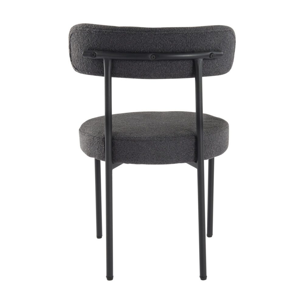 Charcoal Chic Boucle Elsa Dining Chairs - Cosy Abode