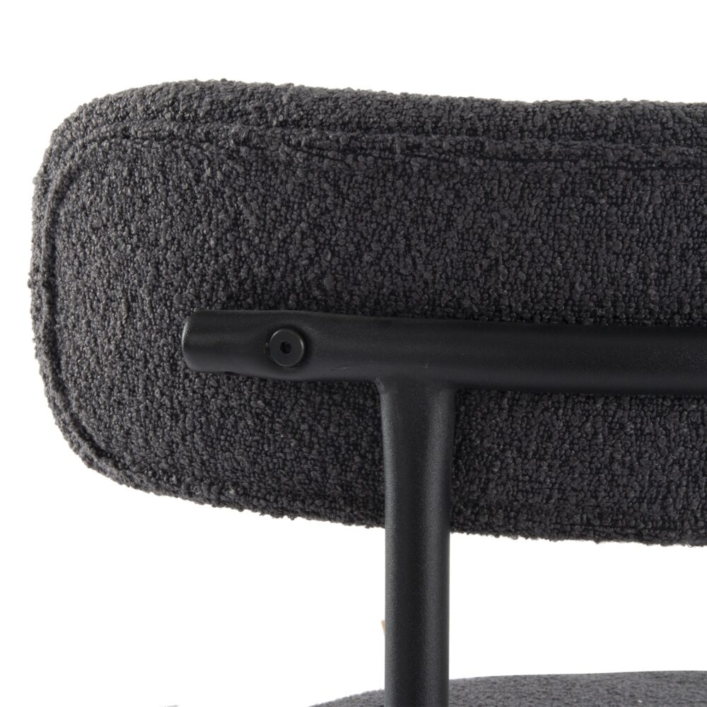 Charcoal Chic Boucle Elsa Dining Chairs - Cosy Abode