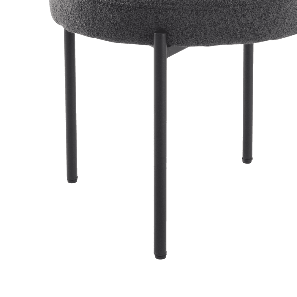 Charcoal Chic Boucle Elsa Dining Chairs - Cosy Abode