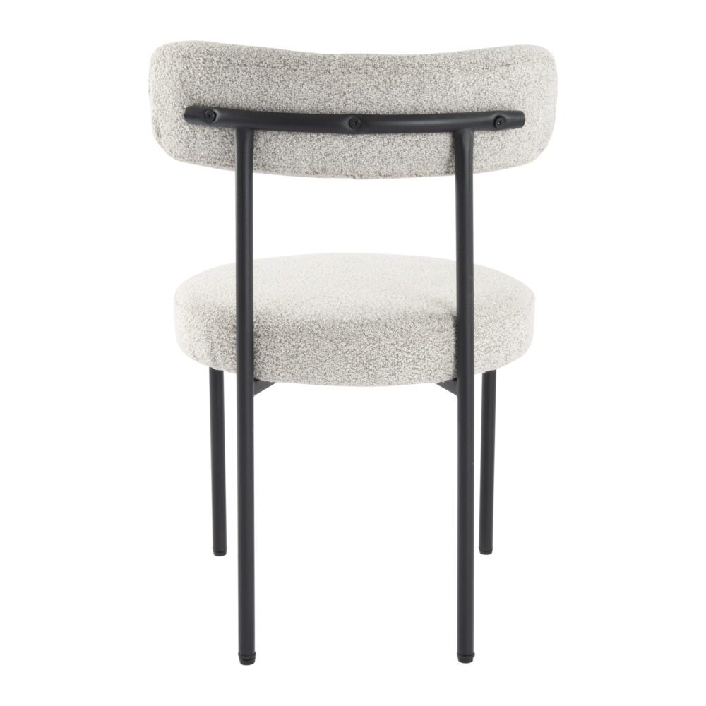 Luxe Boucle Cushioned Elsa Dining Chairs in Arctic White - Cosy Abode