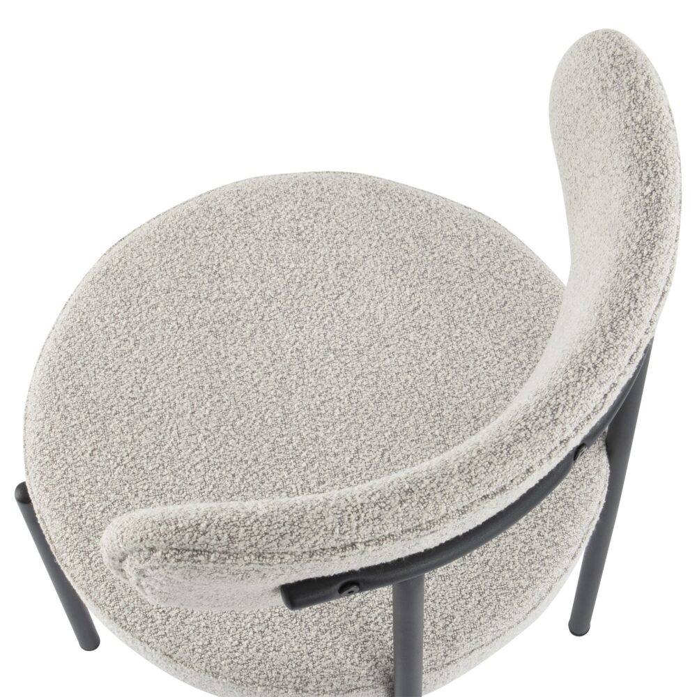 Luxe Boucle Cushioned Elsa Dining Chairs in Arctic White - Cosy Abode