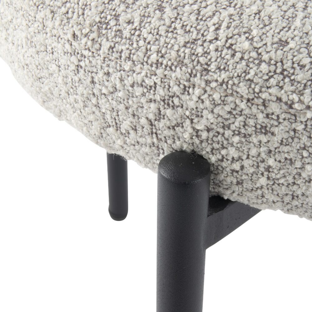 Luxe Boucle Cushioned Elsa Dining Chairs in Arctic White - Cosy Abode