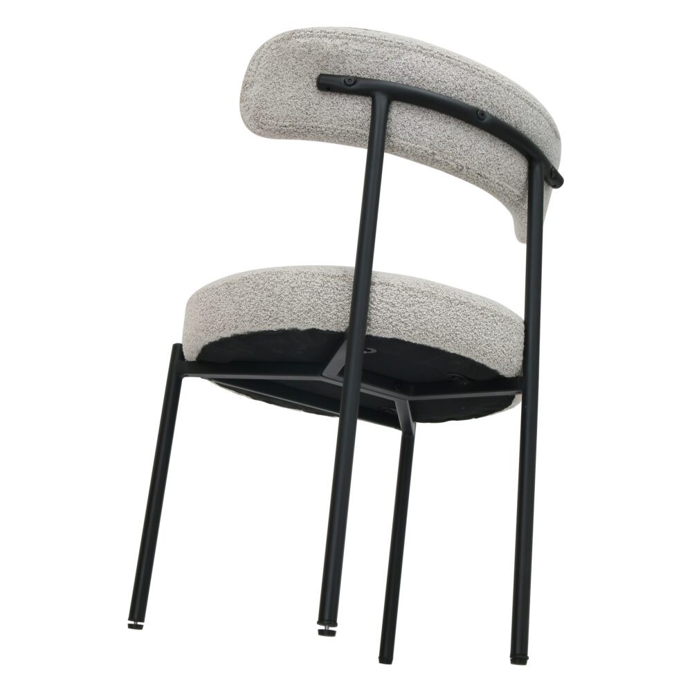 Luxe Boucle Cushioned Elsa Dining Chairs in Arctic White - Cosy Abode