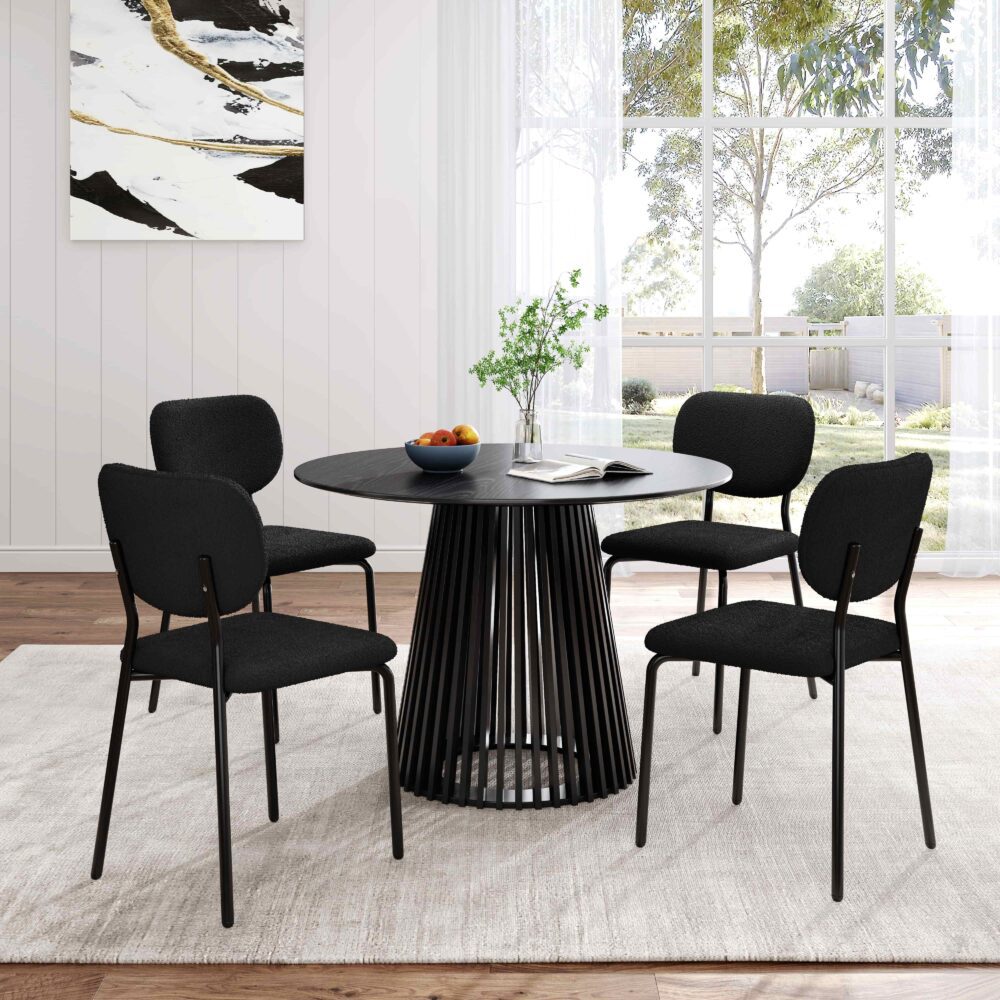 Charcoal Charm Armless Dining Chair Duo - Cosy Abode