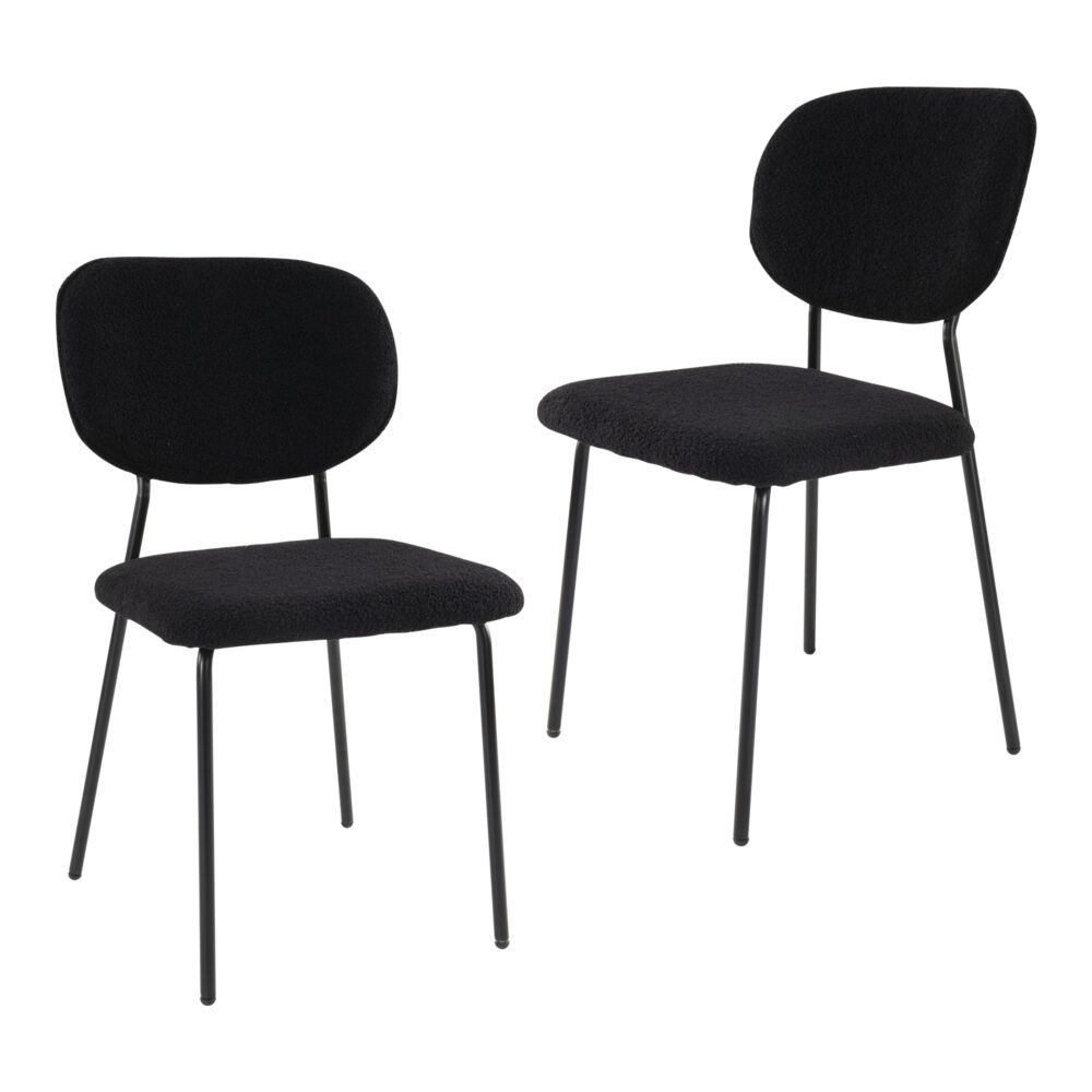 Charcoal Charm Armless Dining Chair Duo - Cosy Abode