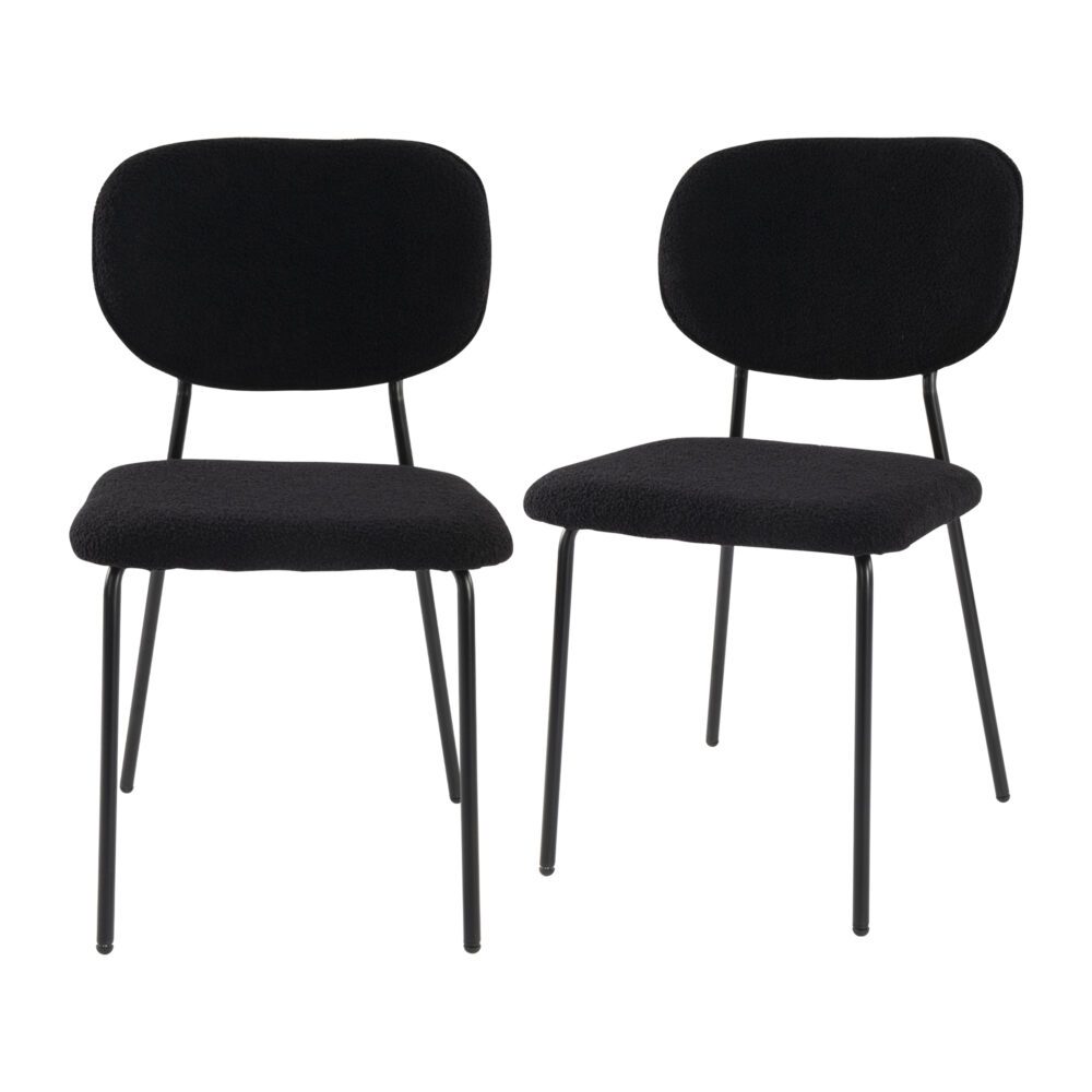 Charcoal Charm Armless Dining Chair Duo - Cosy Abode