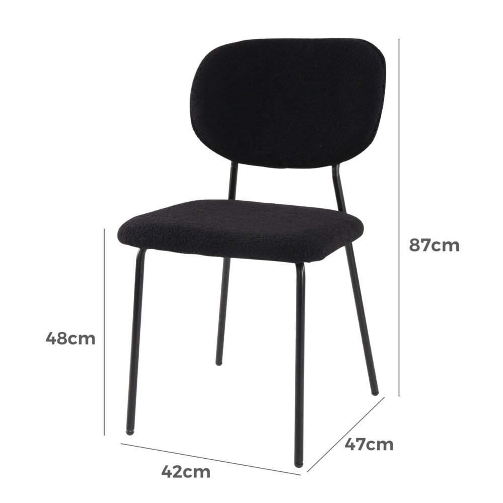 Charcoal Charm Armless Dining Chair Duo - Cosy Abode