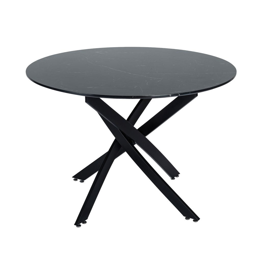 Marble Masterpiece 5 pc Breakfast Table and Chairs Set - 110cm diameter - Cosy Abode