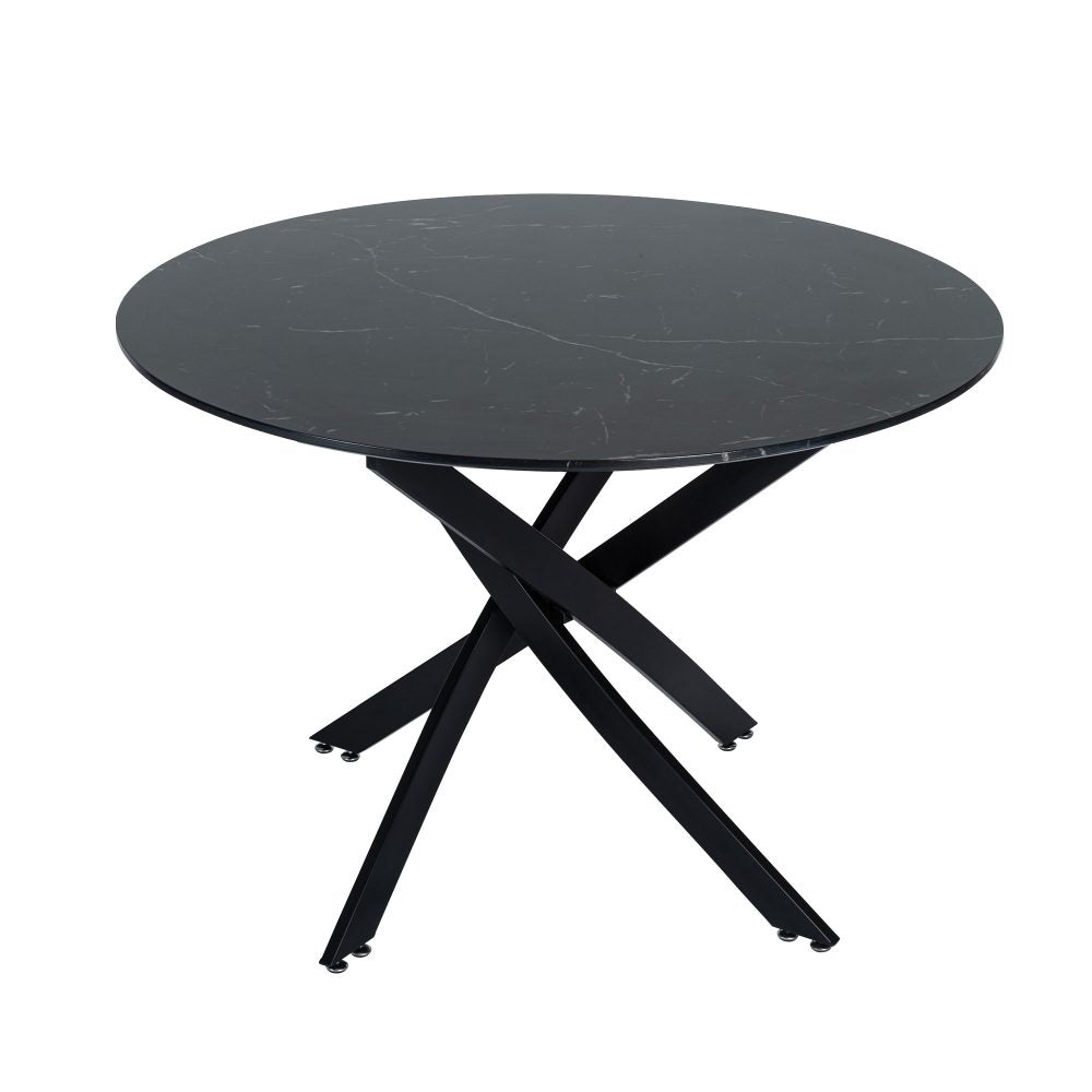 Marble Masterpiece 5 pc Breakfast Table and Chairs Set - 110cm diameter - Cosy Abode