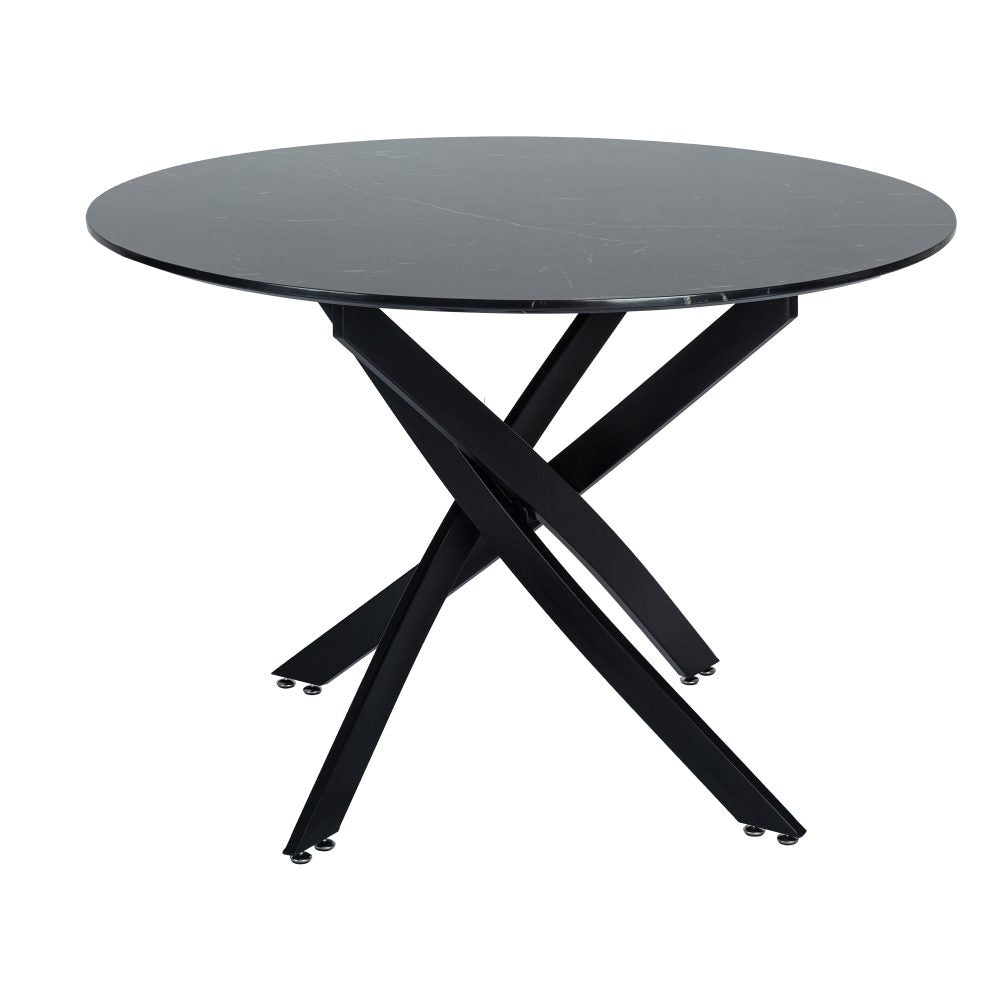 Marble Masterpiece 5 pc Breakfast Table and Chairs Set - 110cm diameter - Cosy Abode