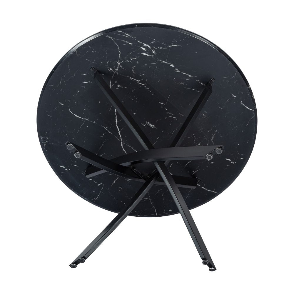 Marble Masterpiece 5 pc Breakfast Table and Chairs Set - 110cm diameter - Cosy Abode