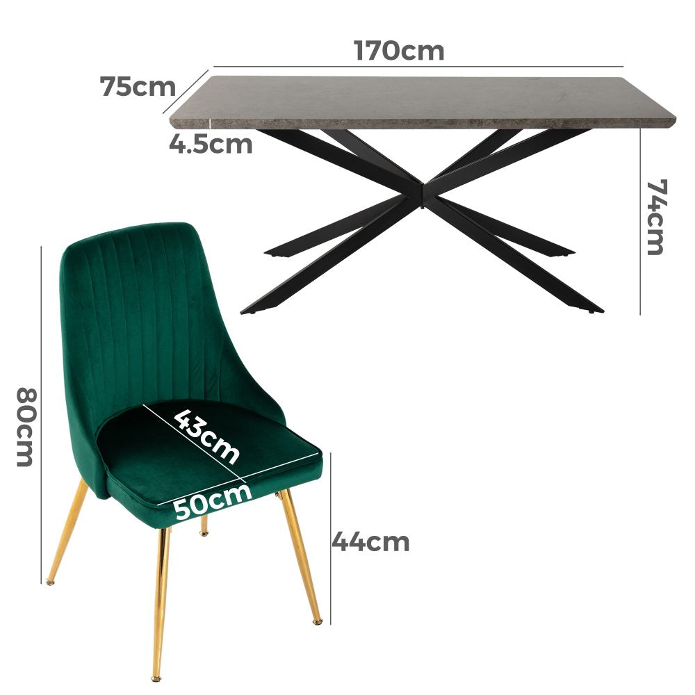 Green Velvet Banquet Set - Cosy Abode