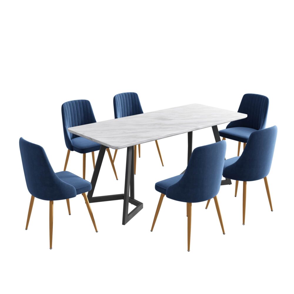 Marble Bliss Dining Set - Cosy Abode