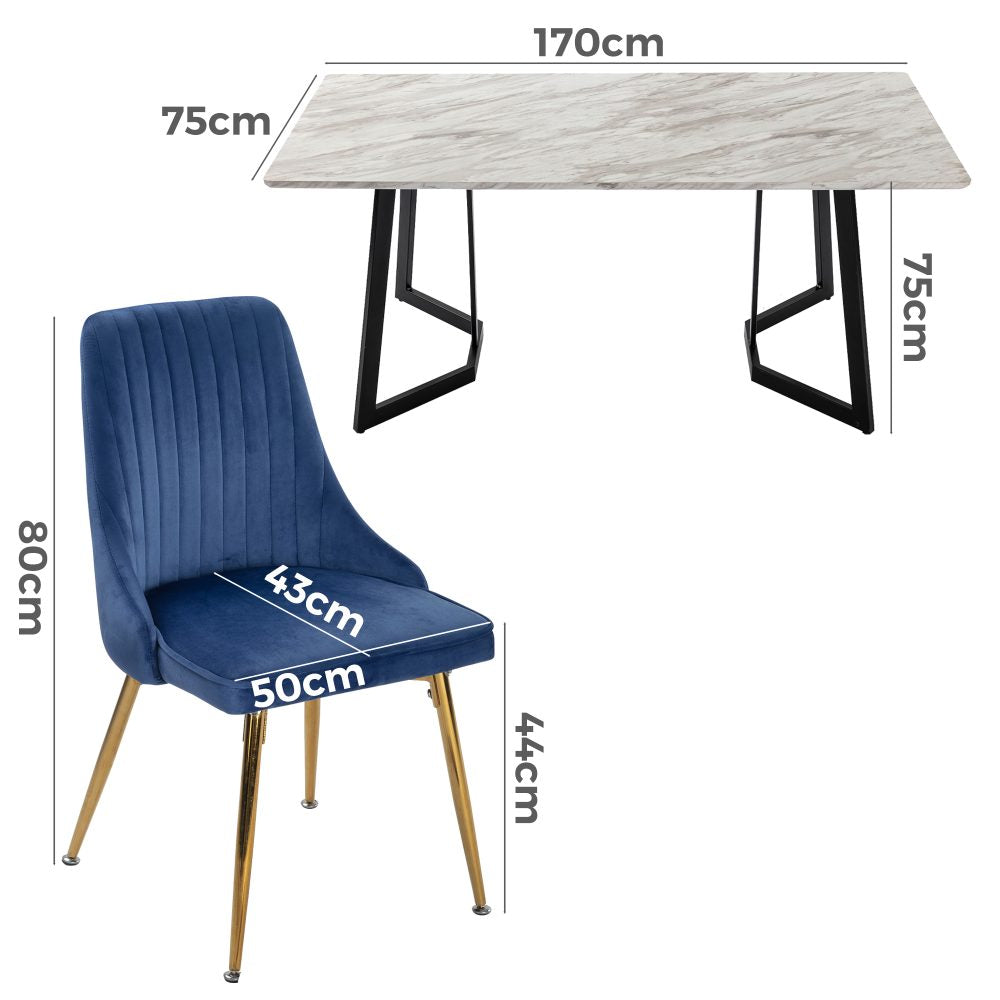 Marble Bliss Dining Set - Cosy Abode
