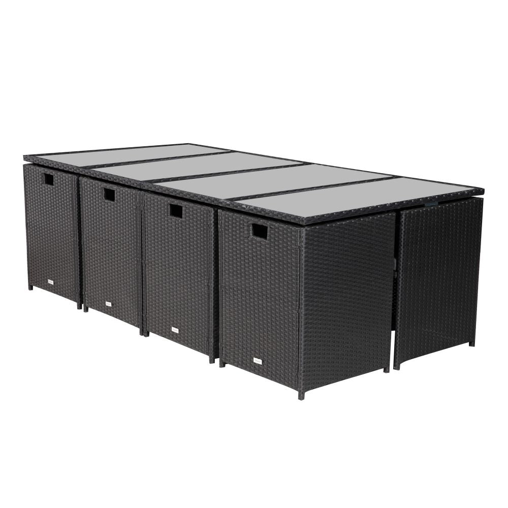 Bali 13PC Outdoor Dining Set-Black - Cosy Abode