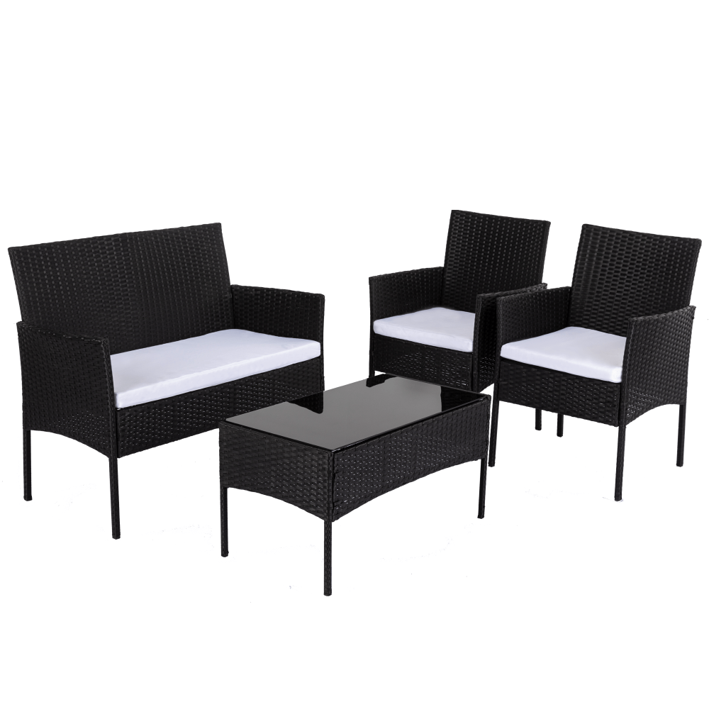 Ville 4-Seater PE Wicker Outdoor Lounge Sofa Set - Cosy Abode