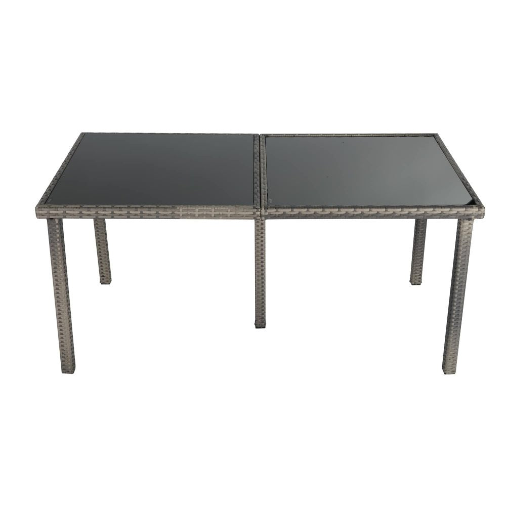 Rural Style Outdoor Grey Wicker 6 Seater Dining Set - Cosy Abode