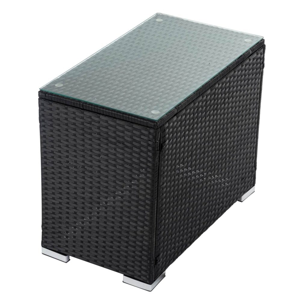 Wicker End Table - Black - Cosy Abode
