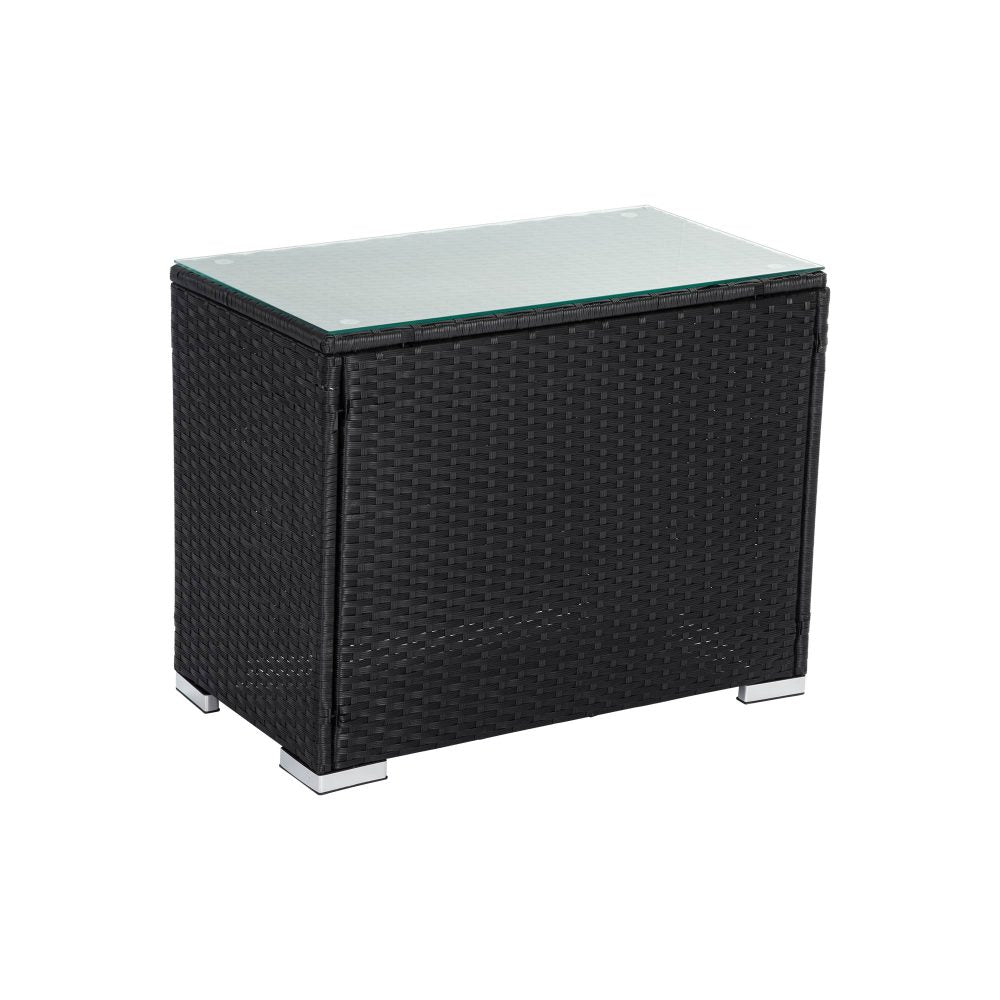 Wicker End Table - Black - Cosy Abode