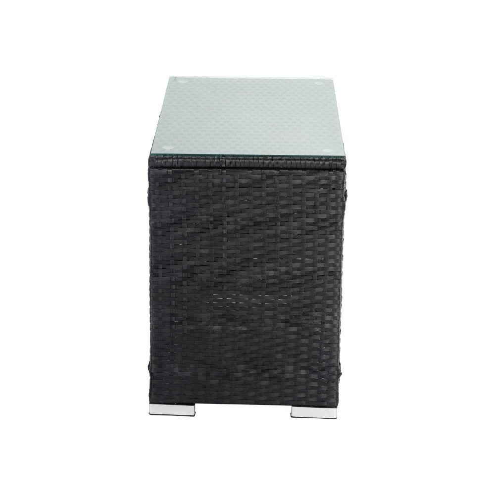 Wicker End Table - Black - Cosy Abode