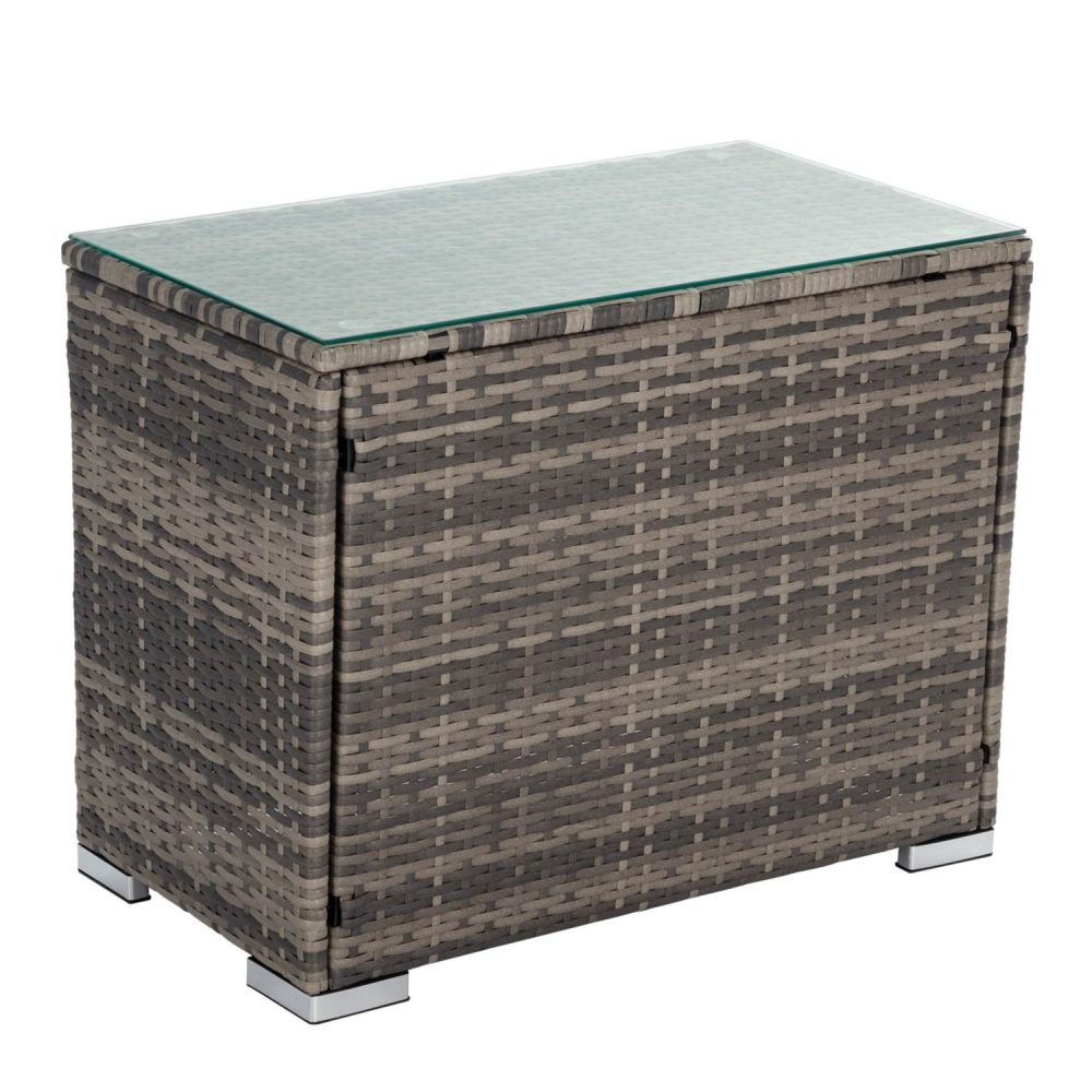 Wicker End Table - Grey - Cosy Abode