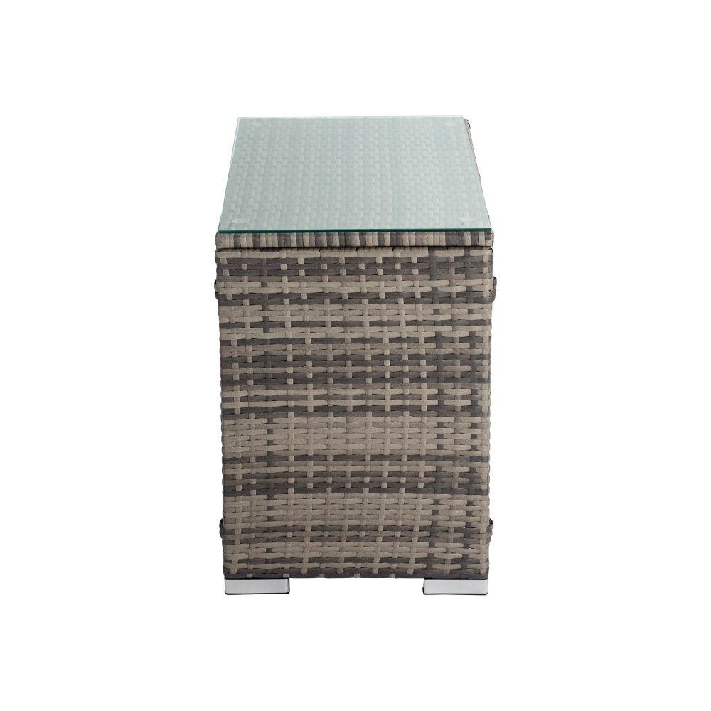 Wicker End Table - Grey - Cosy Abode