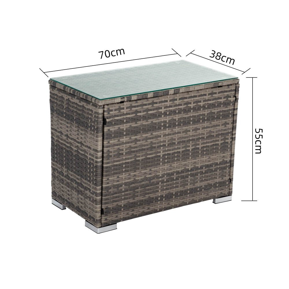 Wicker End Table - Grey - Cosy Abode