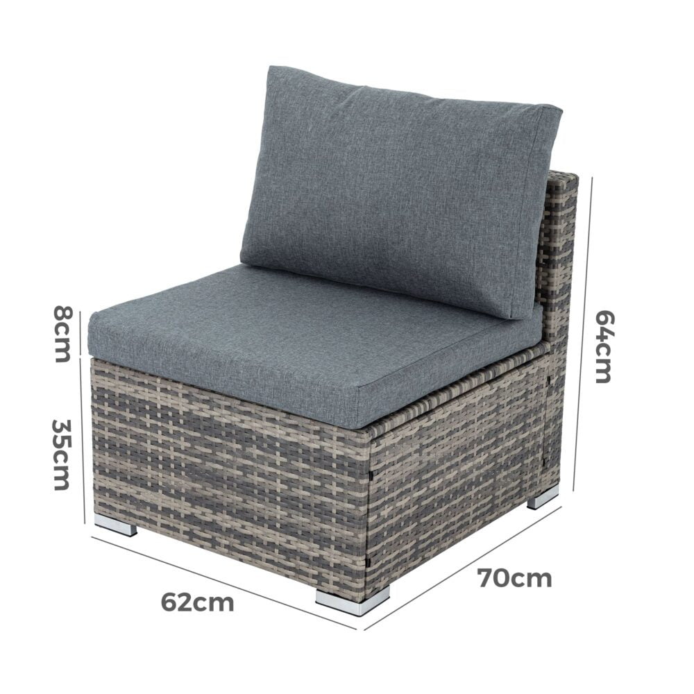 Grey Armless Outdoor Sofa Set - Cosy Abode