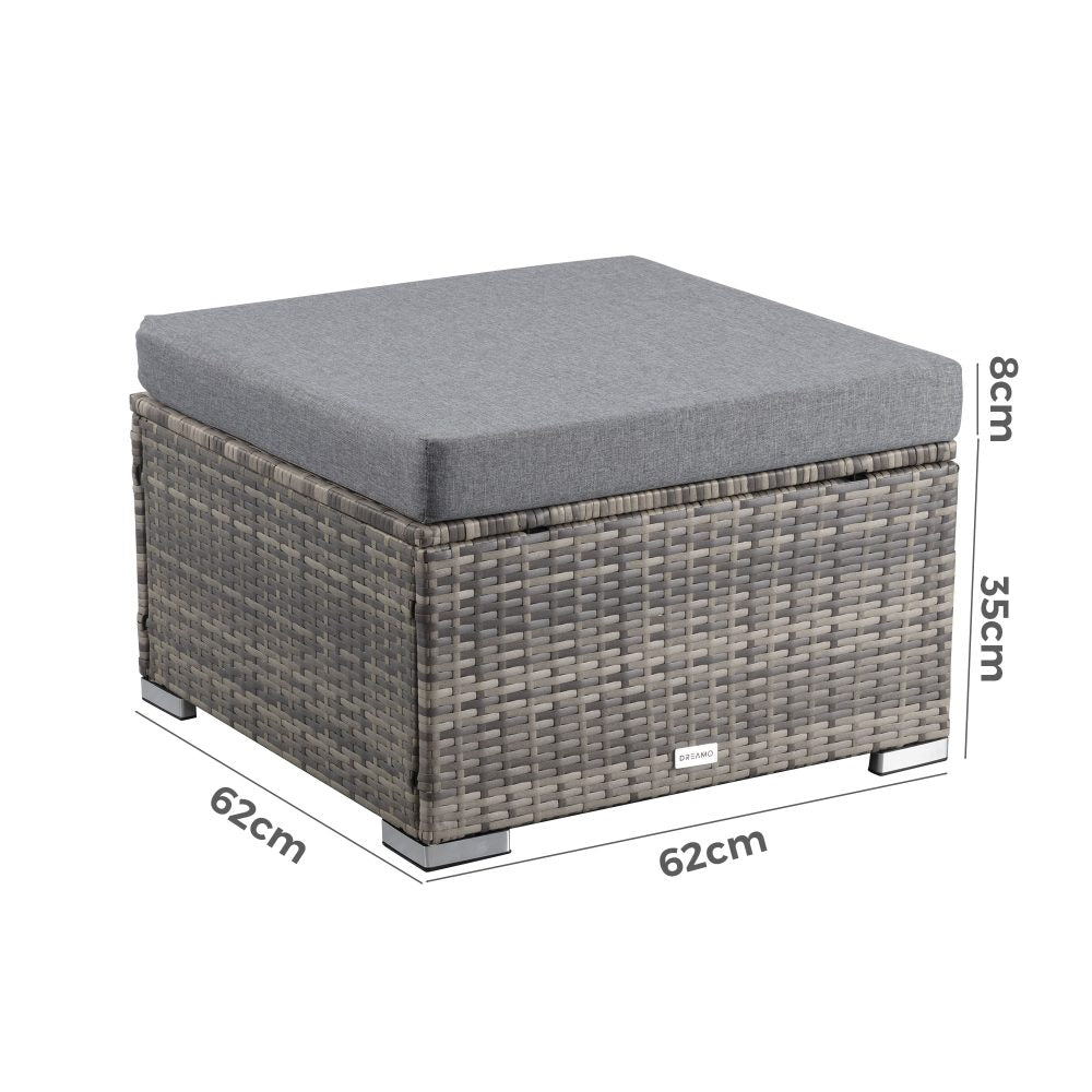 Outdoor wicker ottoman in Grey - Cosy Abode