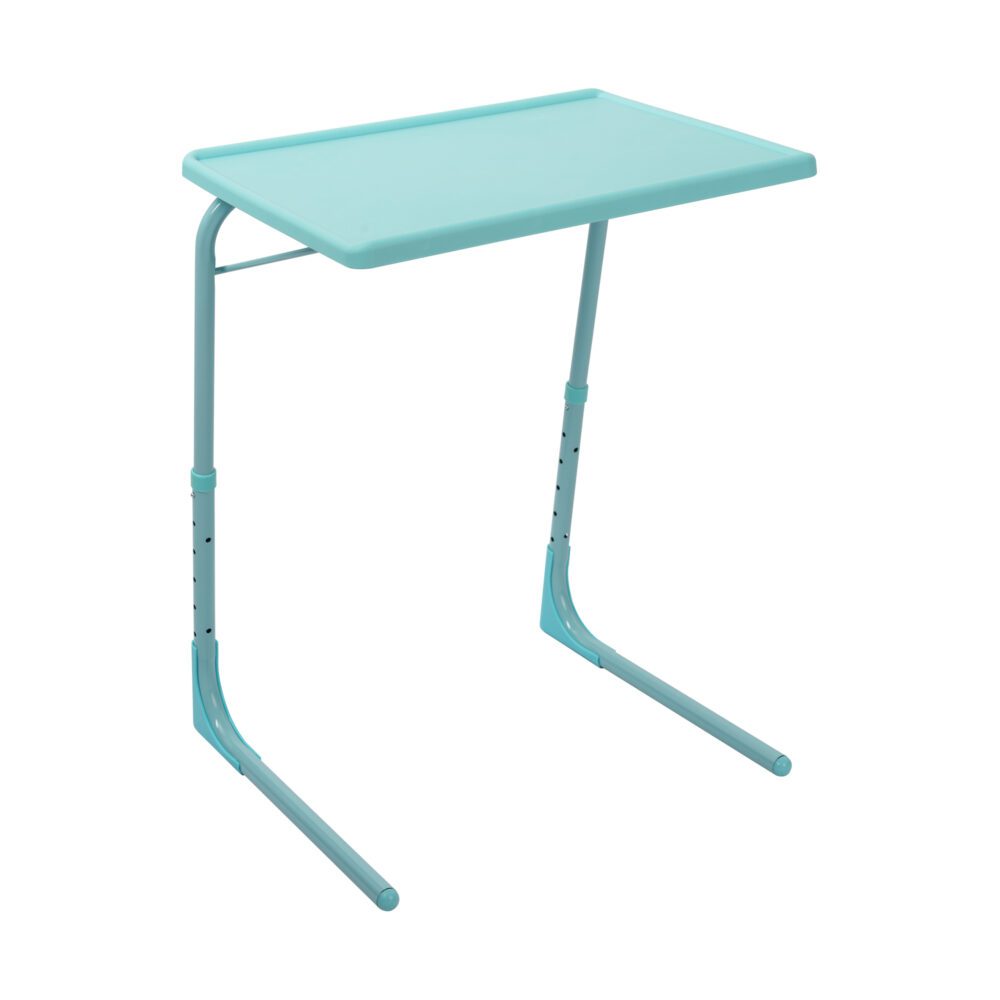 Foldable Table Adjustable Tray Laptop Desk with Removable Cup Holder-Turquoise - Cosy Abode