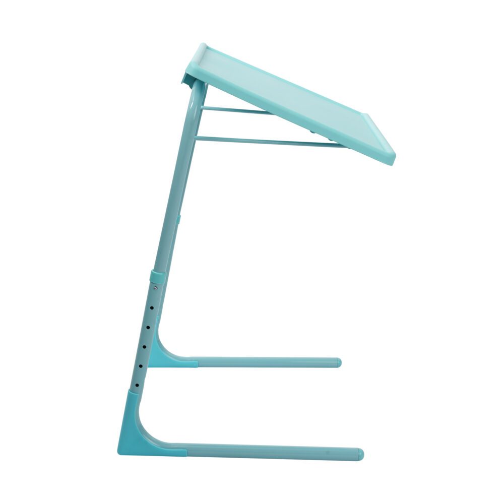 Foldable Table Adjustable Tray Laptop Desk with Removable Cup Holder-Turquoise - Cosy Abode