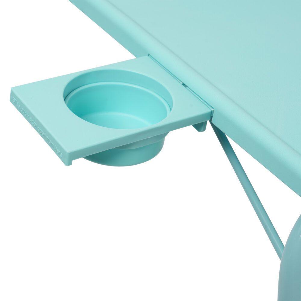 Foldable Table Adjustable Tray Laptop Desk with Removable Cup Holder-Turquoise - Cosy Abode