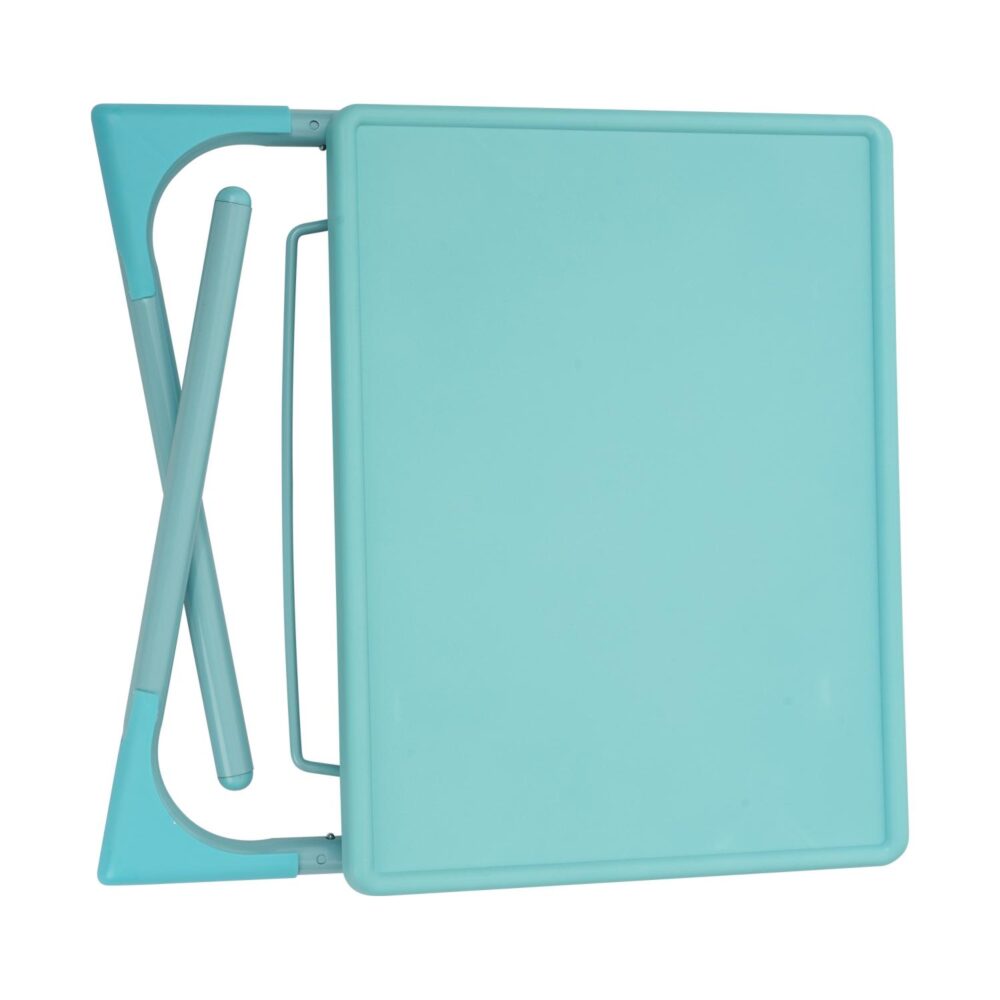 Foldable Table Adjustable Tray Laptop Desk with Removable Cup Holder-Turquoise - Cosy Abode
