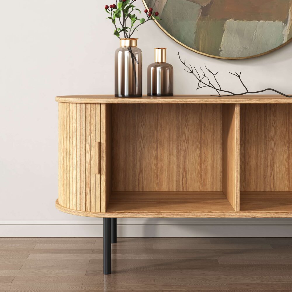 Ripple Sideboard with Sliding Doors — Earthy Elegance Redefined - Cosy Abode
