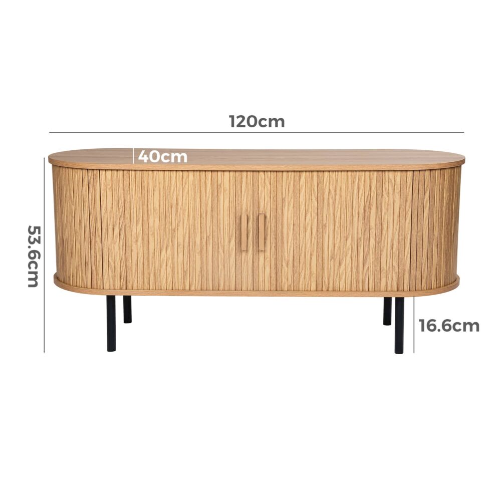 Ripple Sideboard with Sliding Doors — Earthy Elegance Redefined - Cosy Abode