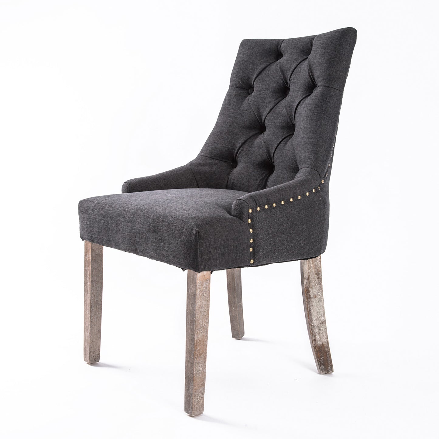 French Provincial Dining Chair Oak Leg AMOUR BLACK - Cosy Abode
