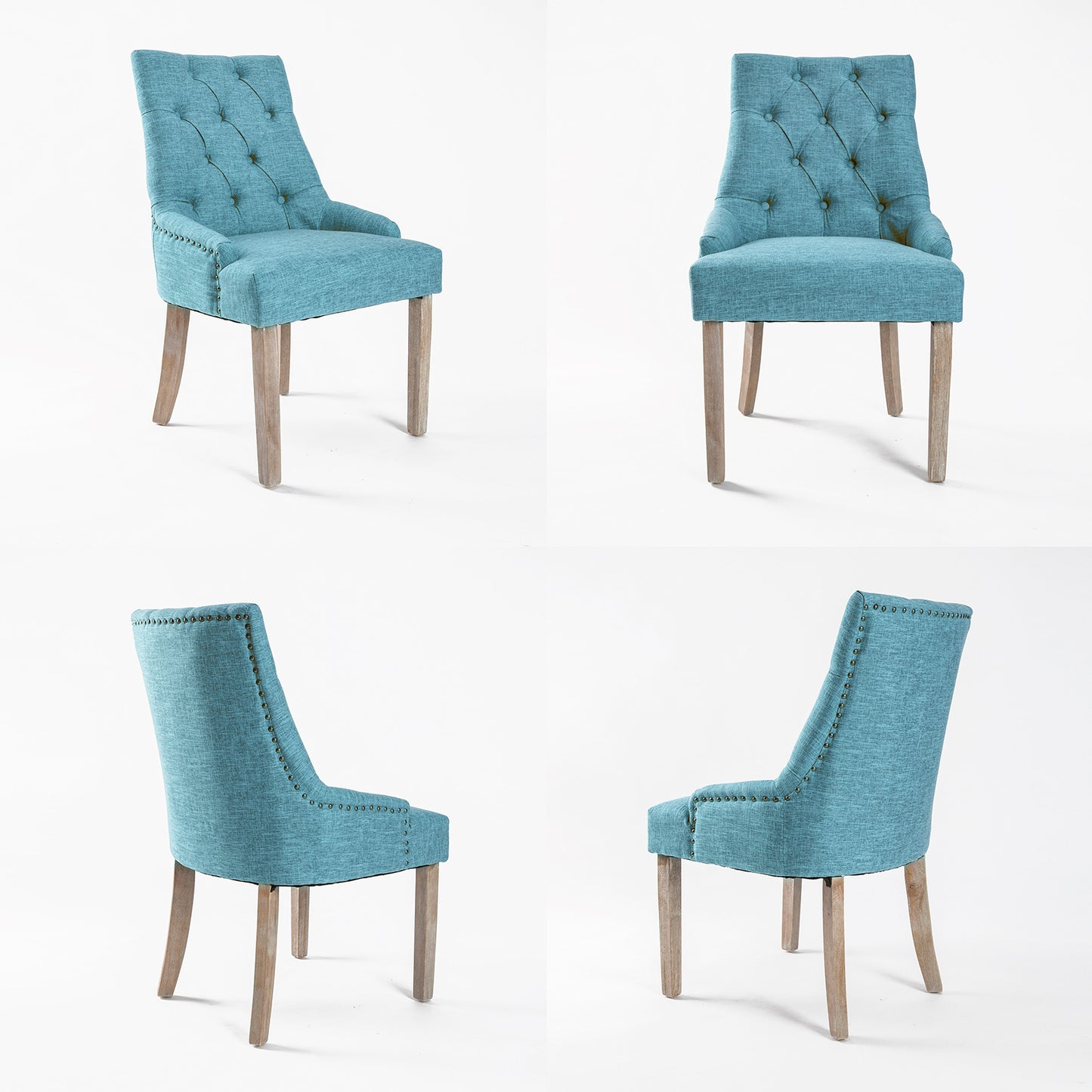 French Provincial Dining Chair Oak Leg AMOUR BLUE - Cosy Abode