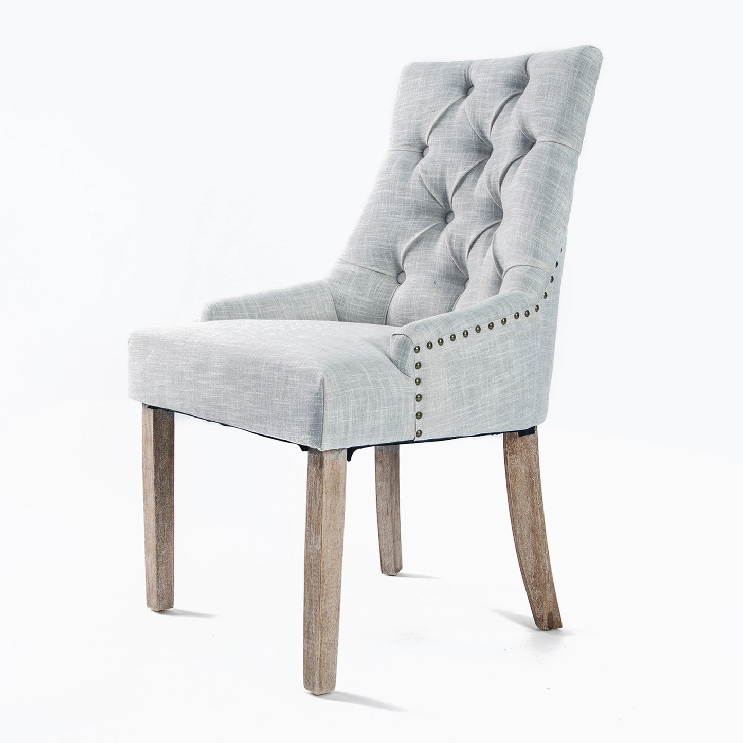 French Provincial Dining Chair Oak Leg AMOUR GREY - Cosy Abode