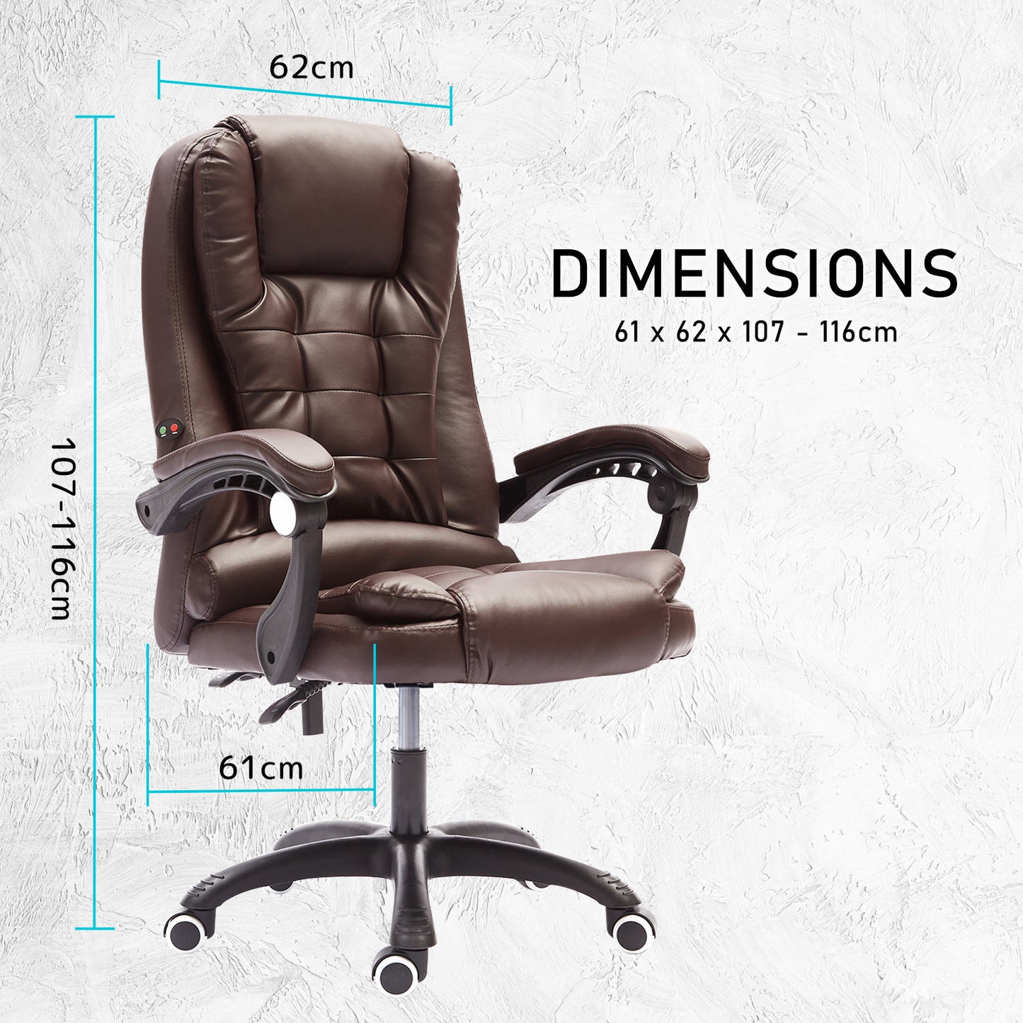 La Bella Espresso Massage Vibration Ergonomic Executive Office Chair - Cosy Abode