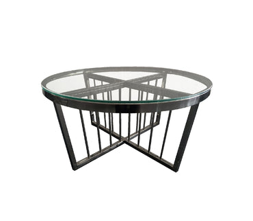 Salina Coffee Table -ClearTop - 80cm Black - Cosy Abode