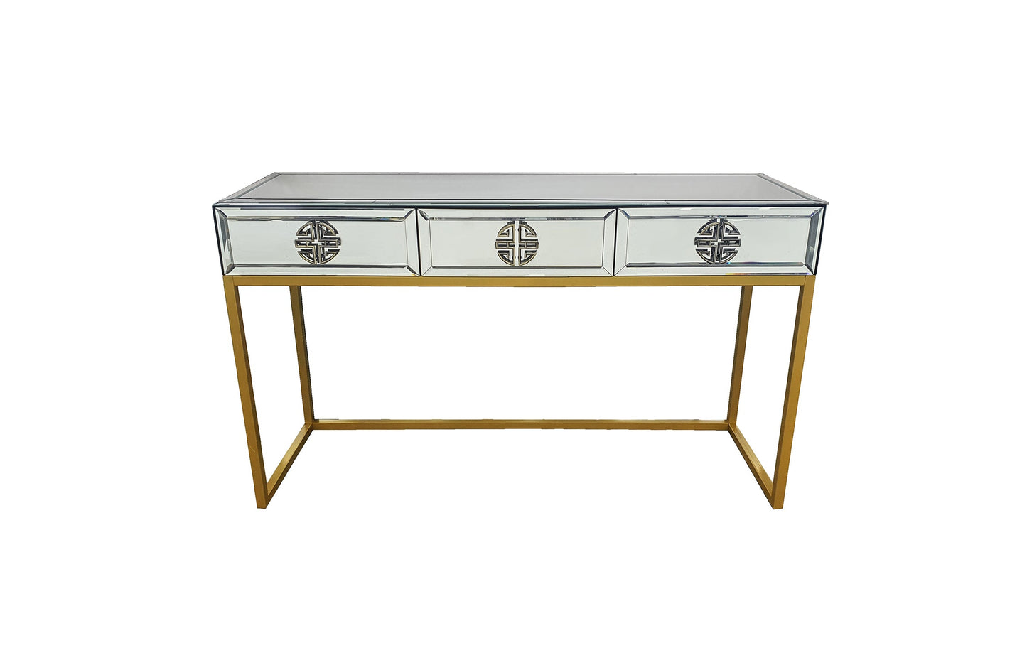 Athens Mirrored Bed Console Table -Gold - Cosy Abode