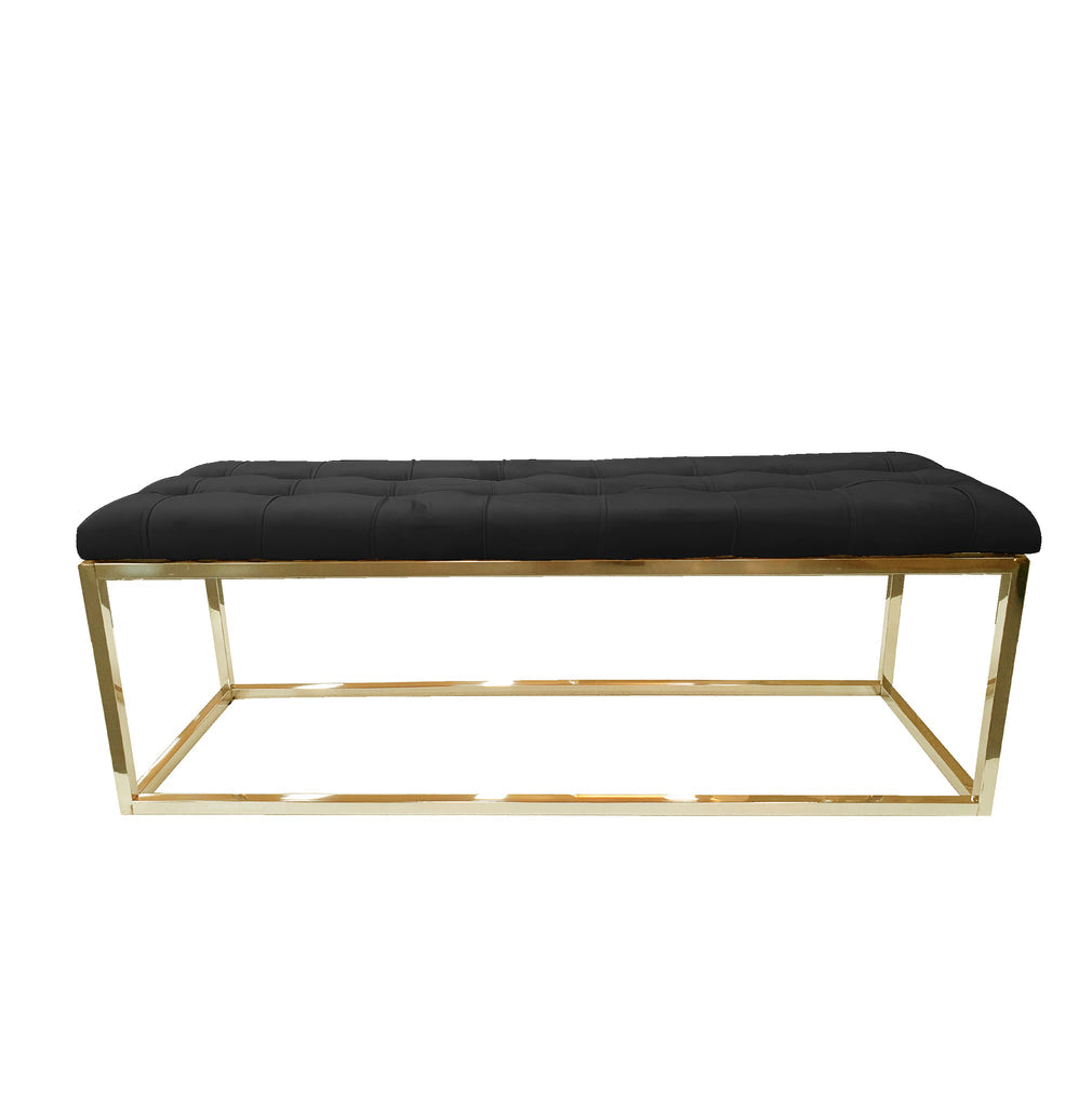 Holly Gold / Black Ottoman - Cosy Abode
